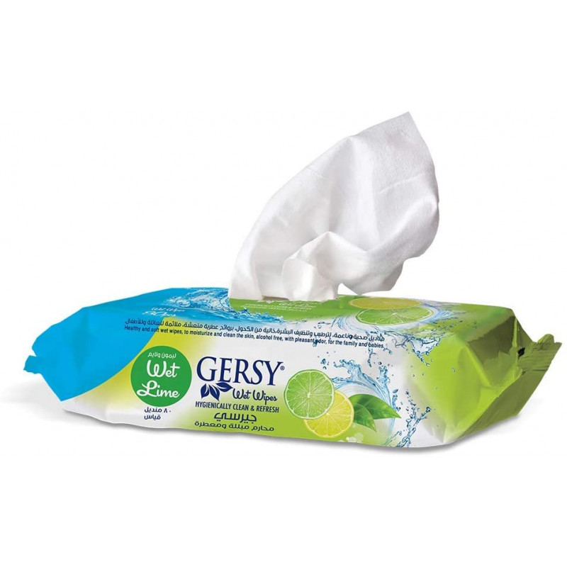 Gersy Wet Wipes Lemon, 80ps | Beauty | Personal Care | Body Cleansers and Wash