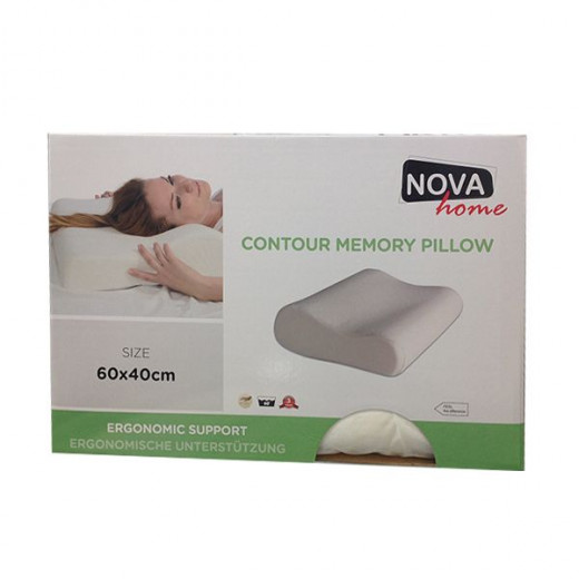Nova Home Memory Foam Supportive Pillow, White Color