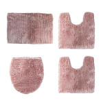Nova home stripe pearl bath mat set 4 pieces, pink color