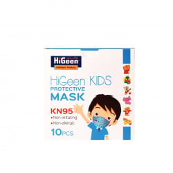 Higeen Face Mask For Kids, Blue Color,10 Pieces