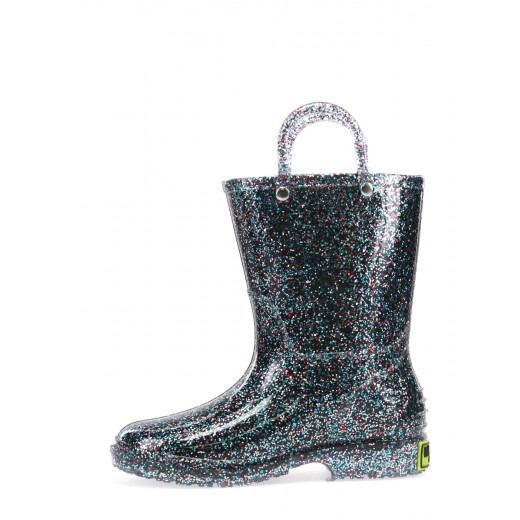 Western Chief Kids Glitter Rain Boots, Multi Color, Size 30