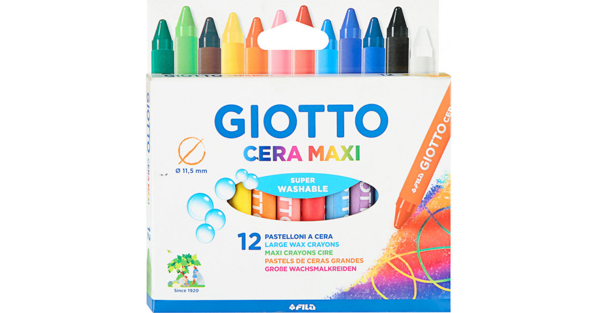 Giotto Turbo Maxi Large Super Washable Fibre Pens Assorted Set of 24