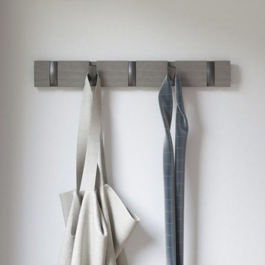 Umbra flip hooks wall rail, grey color