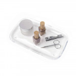 Umbra transparent tray for bathroom accessories