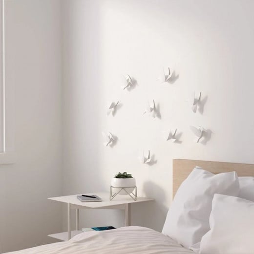 Umbra hummingbird wall decor, set of 9, white