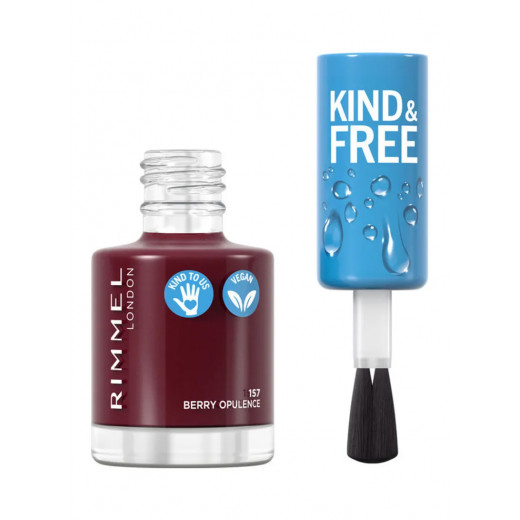 Rimmel London Kind and Free Clean Nail Polish, Dark Red Color 157, 8 Ml