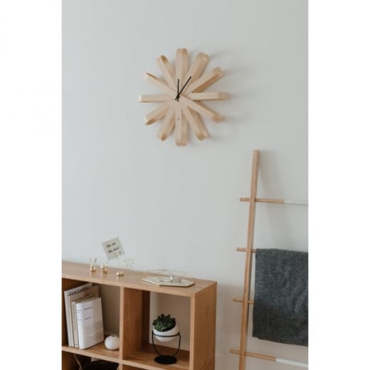 Umbra ribbonwood wall clock, beige color