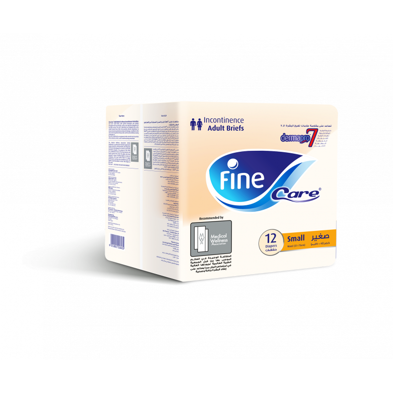 Fine Care Incontinence Unisex Briefs, Small, Waist 51-75 Cm, 12 Diapers | Maternity | Postpartum Essentials | Maternity Pads