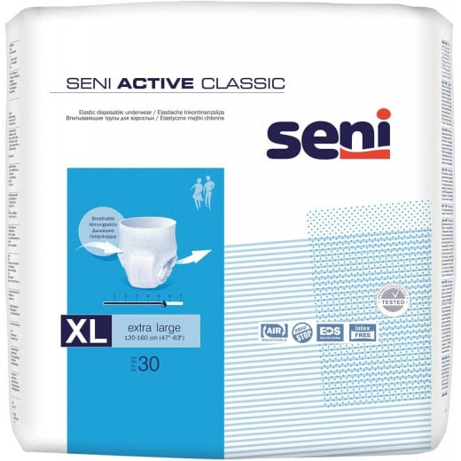 Seni Active Adult Underwear, XLarge Size, 30 Pieces