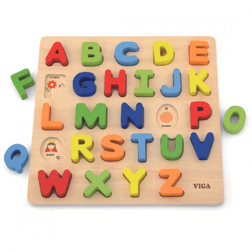 مجموعة احجية خشبية, تعليم الحروف الأبجدية الكبيرة من فيجا