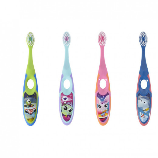 Jordan Children's Toothbrush Step 2, (3-5 years) Soft Brush with Cap for Travel - Blue