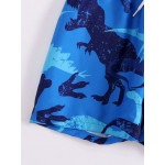 شورت سباحة للأطفال بتصميم ديناصور باللون الأزرق