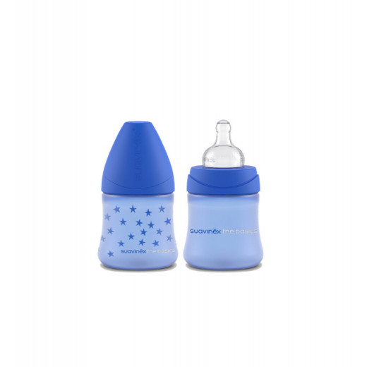 Suavinex The Basics Baby Bottles, Blue Color, Pack Of 2 Pieces, 150 Ml