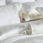 طقم سرير فاخر من الحرير والقطن, 12 قطع, باللون الأبيض, مقاس كبير من نوفا هوم