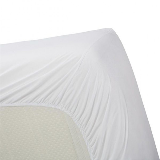 Bedding house fitted sheet set, cotton, white color, twin size, 2 pieces