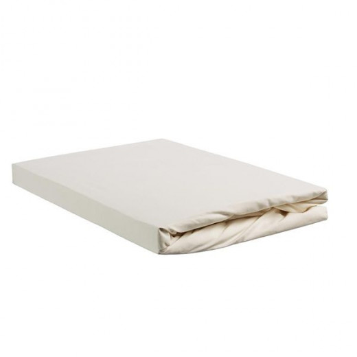 Bedding house fitted sheet set, cotton, offwhite color, queen size, 3 pieces