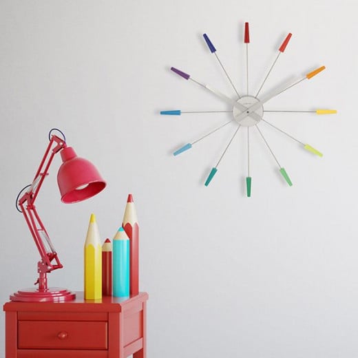 Nextime plug inn wall clock, multicolor