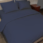 Fieldcrest plain duvet cover, cotton, navy blue color, king size