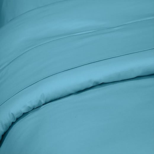 Fieldcrest plain duvet cover, cotton, turquoise color, king size