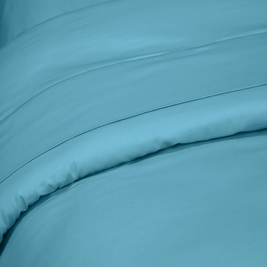 Fieldcrest plain duvet cover, cotton, turquoise color, queen size