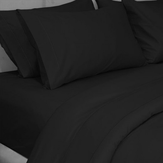 Fieldcrest plain duvet cover, cotton, black color, twin size