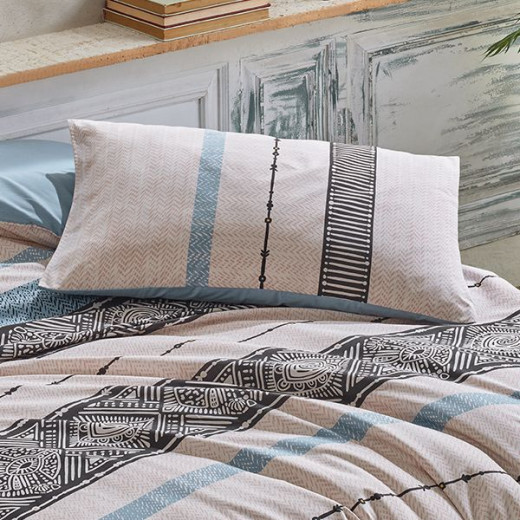 Nova home misti printed comforter set, blue color, twin size, 4 pieces