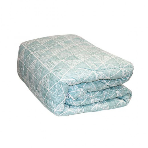 Nova home solo printed comforter set, light blue color, king size, 6 pieces