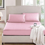 Nova home microbasic fitted sheet set, king size, pink color