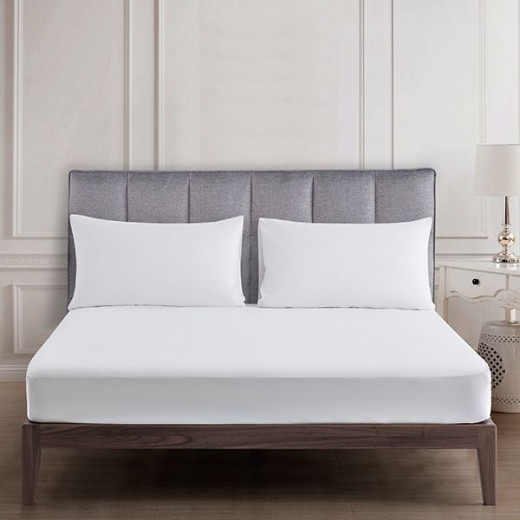 Nova Home UltraPlain Fitted Sheet Set, Queen Size, White Color