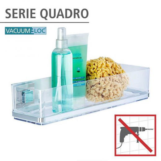 Wenko Maxi Shelf "Vacuum-loc Quadro", Clear
