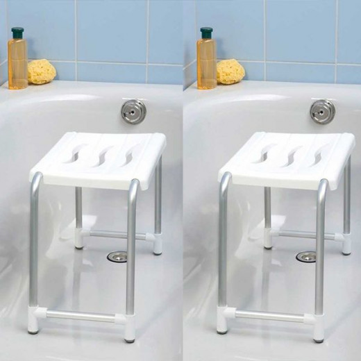 Wenko "Secura" shower stool , aluminum, white