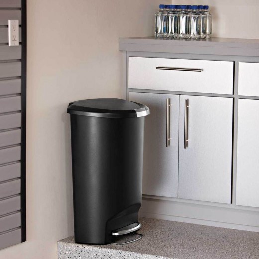 Simplehuman plastic trash bin, black color, 50 liter