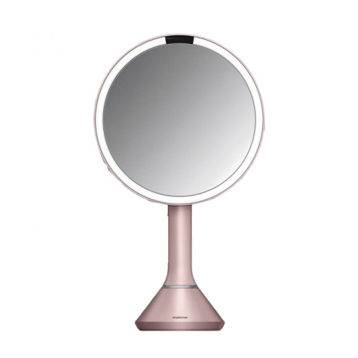 Simplehuman stainless steel sensor mirror, pink color, 20 cm