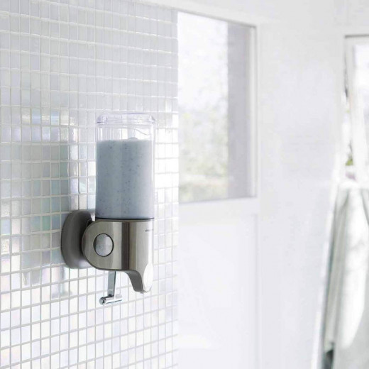 موزع صابون الاستحمام مصنوع من الفولاذ, باللون الفضي, 443 مل من سيمبل هيومين