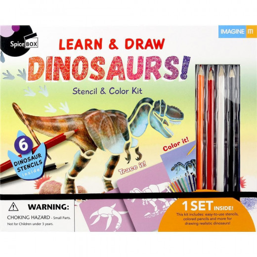 دفتر الديناصورات للتلوين مع الوان من سبيس بوكس