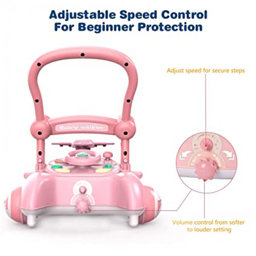 Baby Walker Toy, 2 In 1, Pink Color