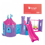 Pilsan Castle Swing And Slide With Tower, Purple Color, 234 x 400 x 168 Cm + Dumyah 150 JOD Cashback