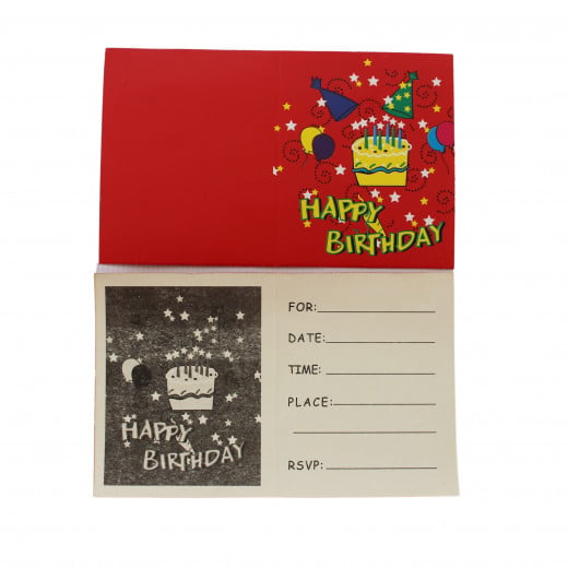 بطاقات دعوة عيد ميلاد سعيد, تصميم وجه سعيد باللون الاحمر