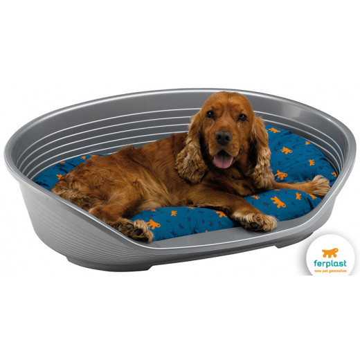 سرير بلاستيكي للحيوانات الأليفة, باللون الرمادي, 54 × 39 × 21.5 سم فيربلاست