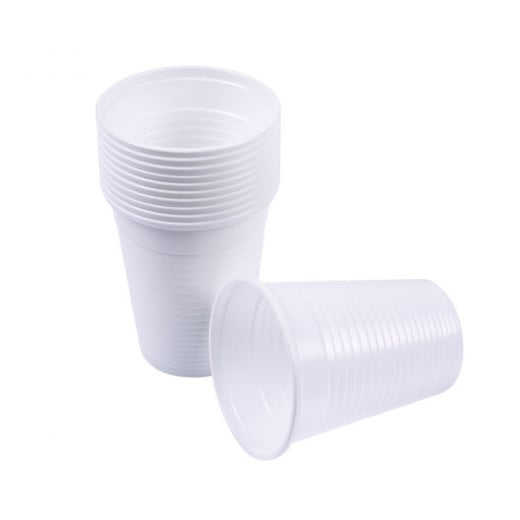 Plastic Cups, White Color, 180 Ml, 50 Pieces