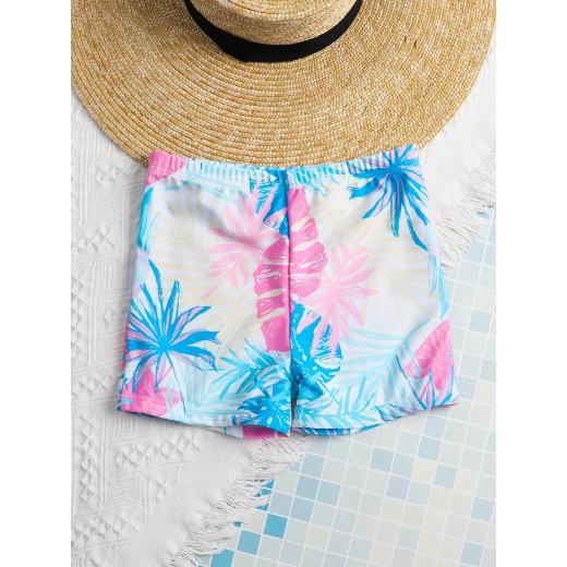 Boys Swim Shorts, Floral Tropical Design