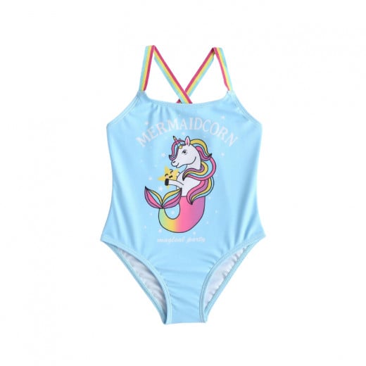 Girls One Piece Swimsuit, Unicorn Design