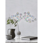 ملصقات حائط, بتصميم أزهار معدنية, باللون الفضي, 12 قطعة