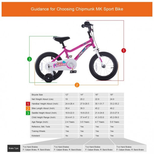 Royal Baby CM12-1 Chipmunk MK 12, Sports Girls Bike, Pink Color