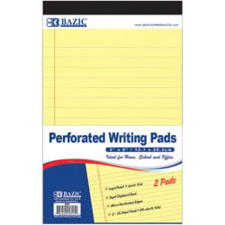 Bazic Canary Perforated Writing Pad