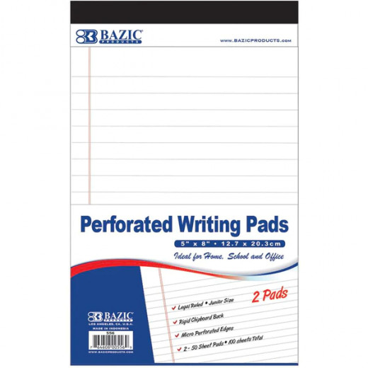 Bazic White Jr. Perforated Writing Pad