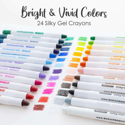 Bazic Silky Gel Crayons 24 Color