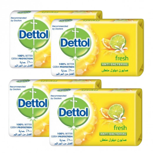 Dettol Fresh Anti-Bacterial Bathing Soap Bar, 120 Gram, 4 Pieces