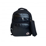 حقيبة مدرسية مع مقلمة ، باللون الأسود، 40 سم  من أميجو