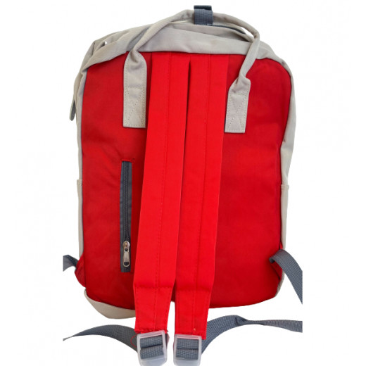 حقيبة ظهر، باللون البيج والأحمر، 43 سم من أميجو